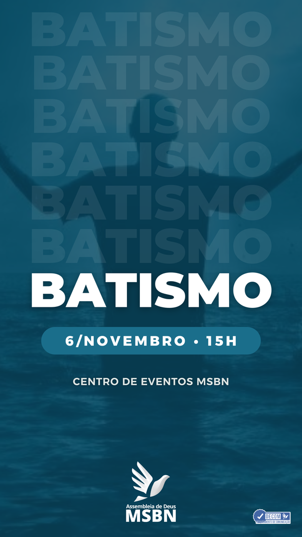 Culto de Batismo azul Story do Instagram